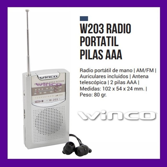 Radio Portatil A Pilas Am Fm Suono Con Puerto De Auriculares
